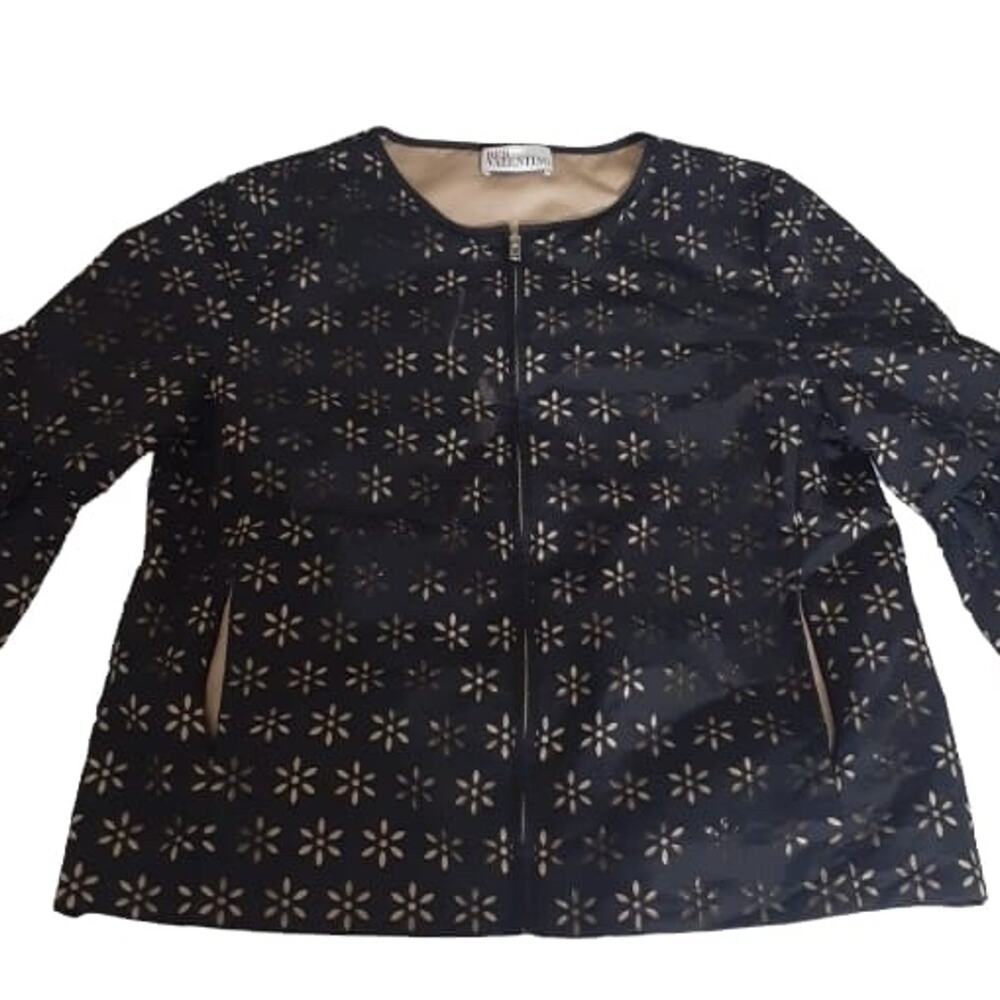 Red Valentino 3/4 sleeve eyelet zip jacket- Size 10